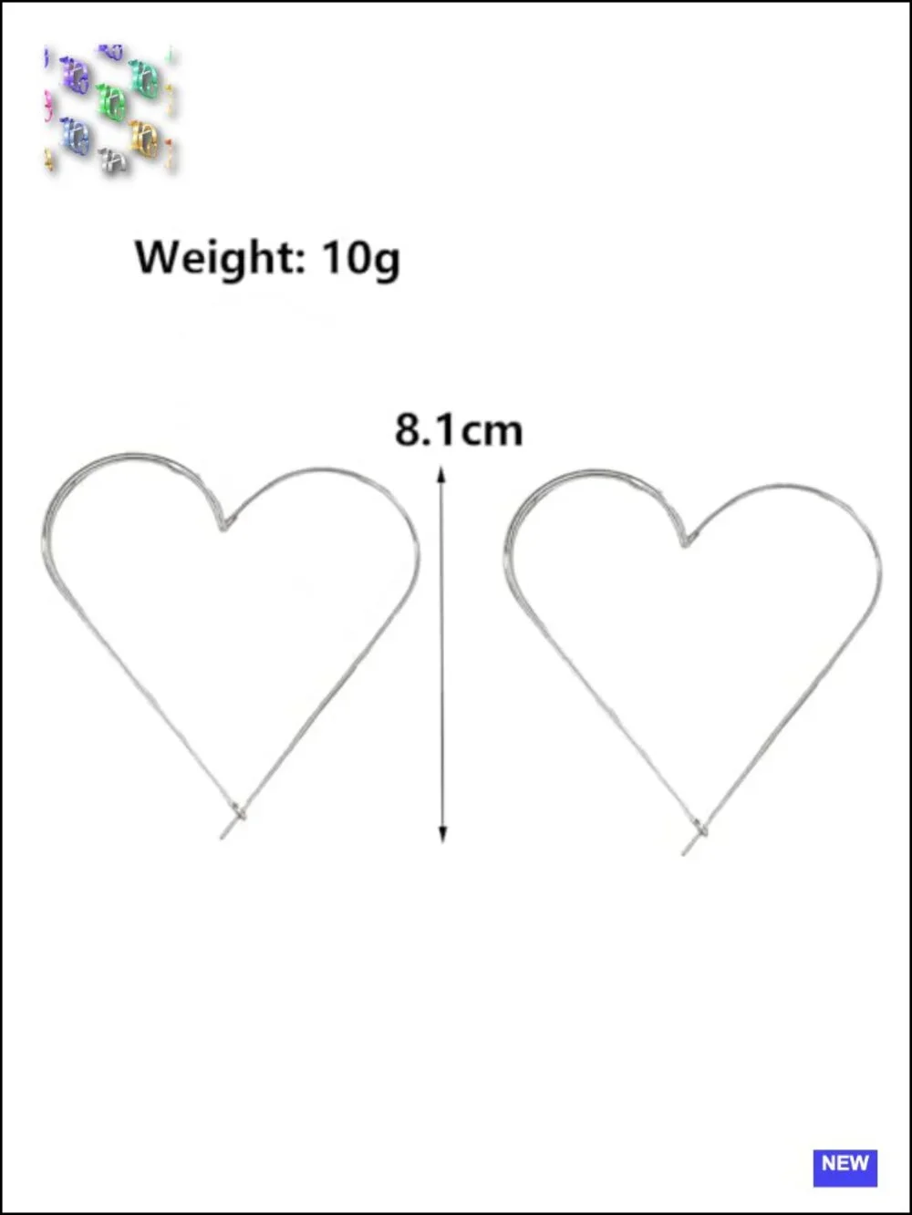 Y2K Chunky Large Heart Dangle Earrings, 14K Gold Plated, Punk Alt Grunge